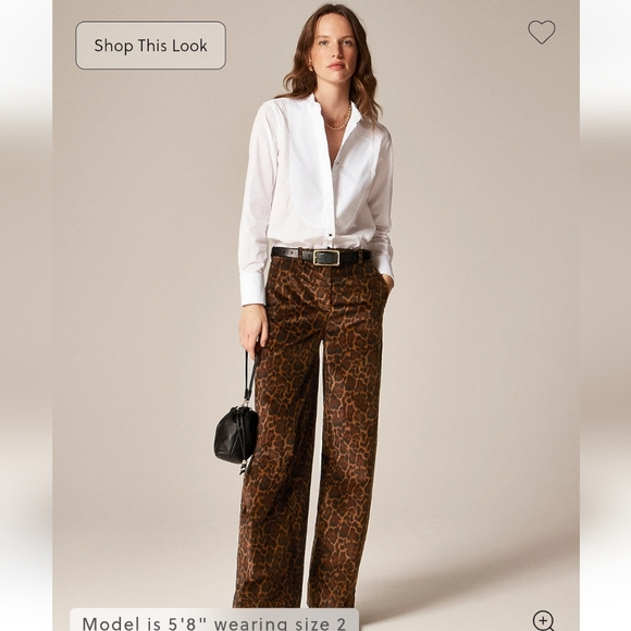 J. Crew Pants - J Crew Washed velvet wide-leg trouser in jaguar print CQ057 Size 00 NWT